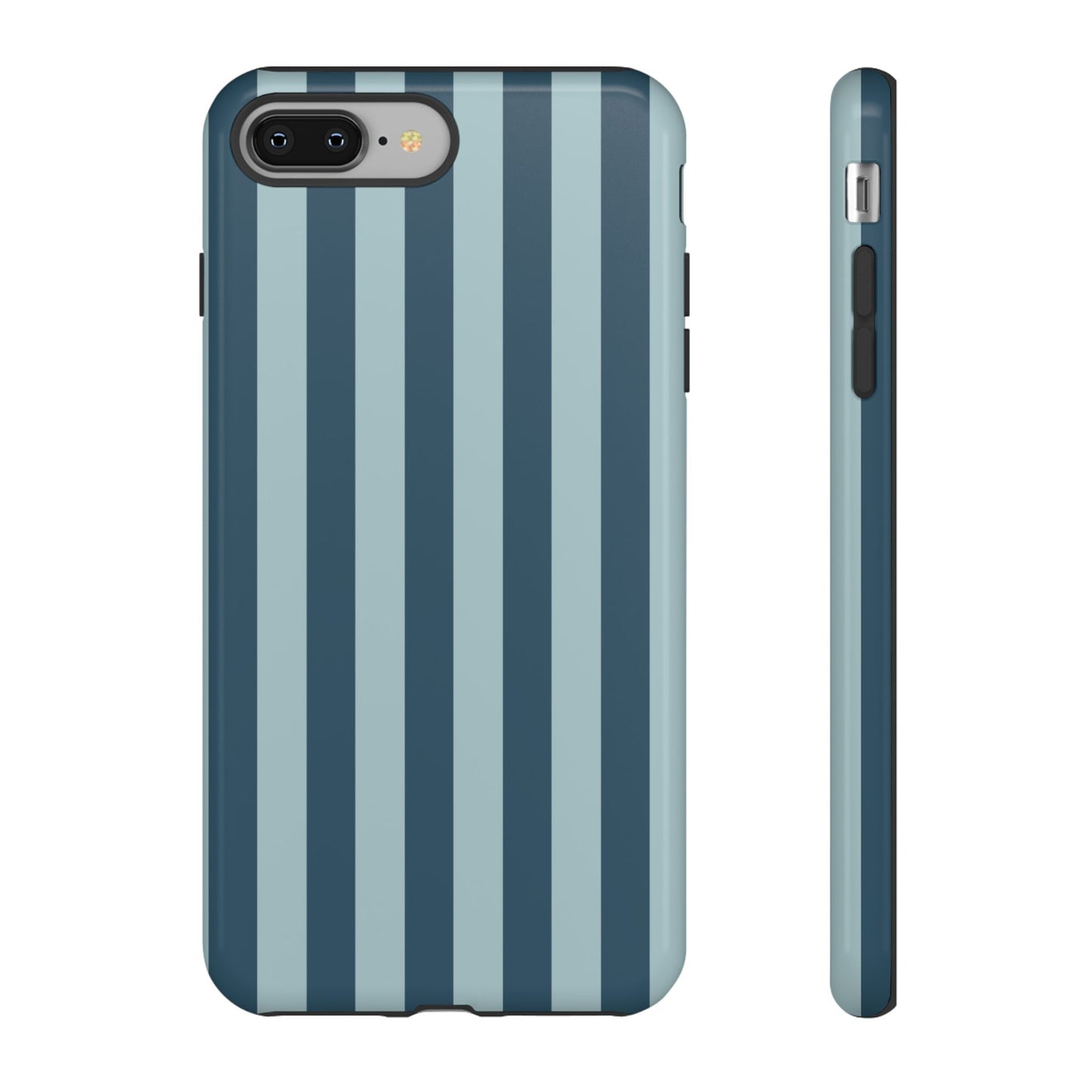 iPhone 8 Plus / Glossy Phone Case - ’Blue Stripe Pattern’ Phone Case