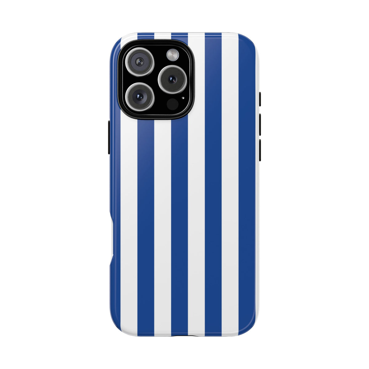Simple Blue & White Stripe Pattern Phone Case - White Phone Case - iPhone 16 Pro Max / Glossy