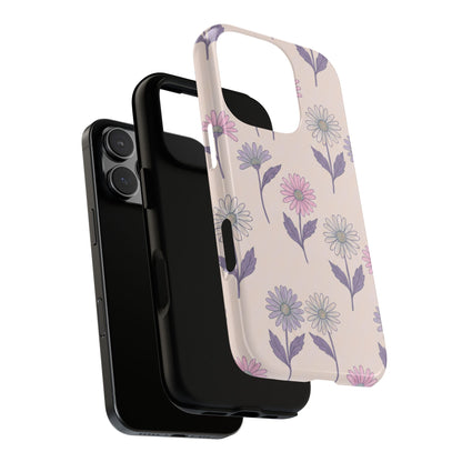 Pretty Pink & Purple Daisy Pattern Phone Case