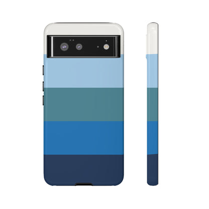 Blue and White Stripe Pattern Phone Case - Blue Phone Case - Google Pixel 6 / Glossy