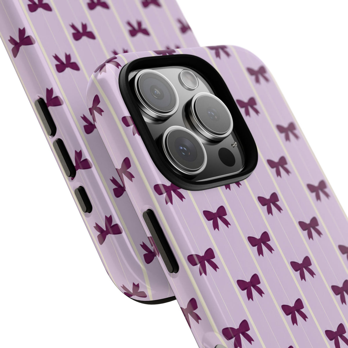 Retro Plum Purple Bow Pattern Phone Case
