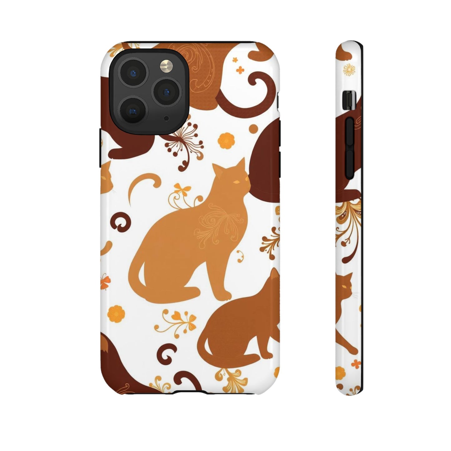 iPhone 11 Pro / Glossy Phone Case - Abstract Cat Pattern Phone Case