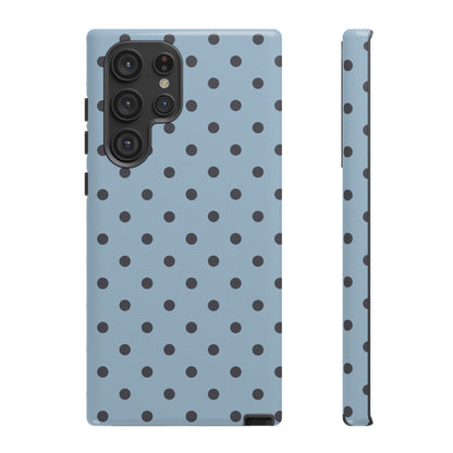 Light Blue with Dark Blue Dot Pattern Phone Case