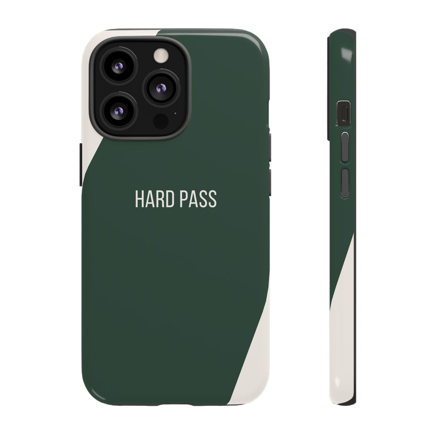 iPhone 13 Pro / Glossy Phone Case - Sassy Statement Case ’Hard Pass’ in Green & White
