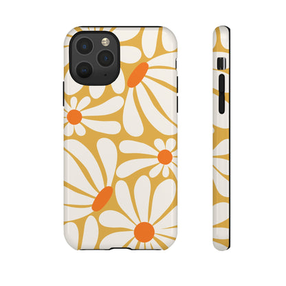 iPhone 11 Pro / Glossy Phone Case - Retro Yellow Daisy Pattern Phone Case