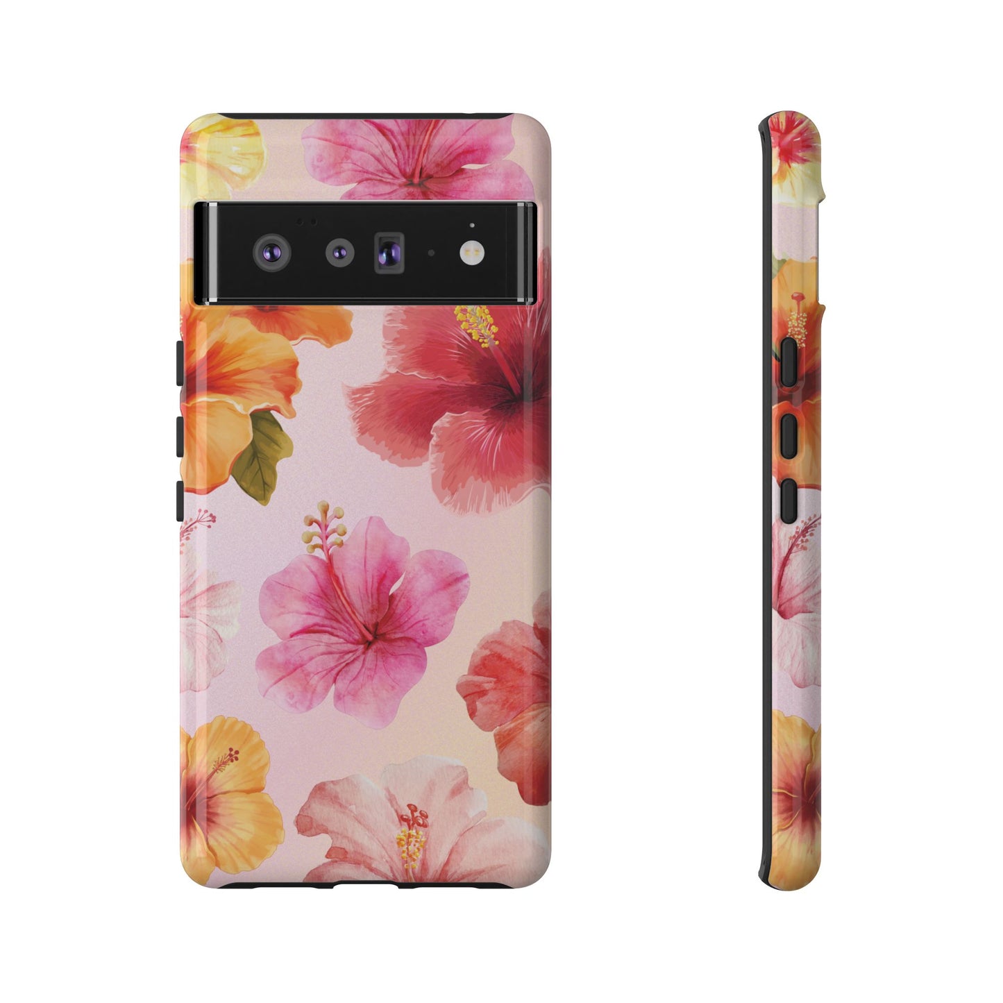 Google Pixel 6 Pro / Glossy Phone Case - ’Pink Hibiscus Pattern #2’ Phone Case