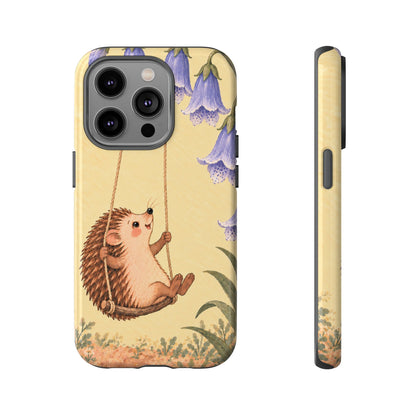 Whimsical Buttercream Hedgehog and Bluebell Phone Case - Yellow Phone Case - iPhone 14 Pro / Glossy