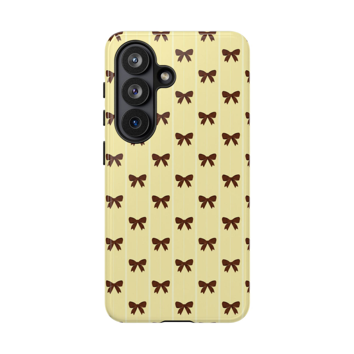 Retro Chocolate Brown Bow Pattern Phone Case