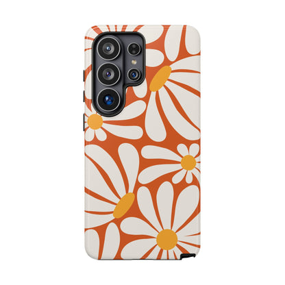 Retro Orange Daisy Pattern Phone Case - Orange Phone Case - Samsung Galaxy S26 Ultra / Glossy