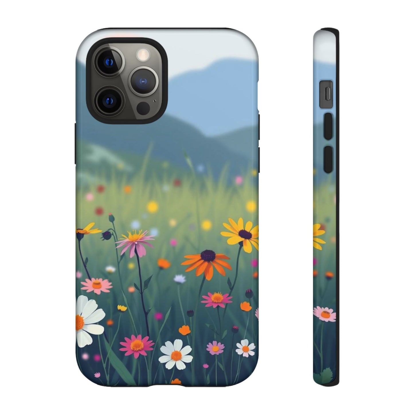 iPhone 12 Pro / Glossy Phone Case - Vibrant Meadow Design Phone Case