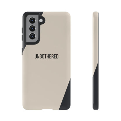 Samsung Galaxy S21 / Glossy Phone Case - Sassy Statement Case ’Unbothered’ in Beige & Charcoal