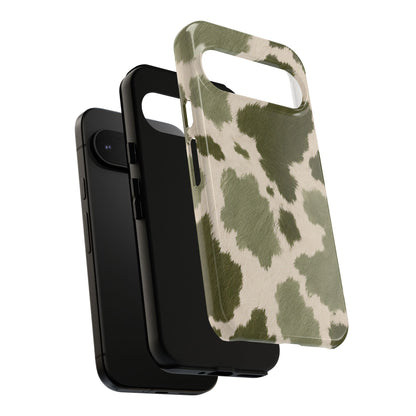 Stylish Olive Green Cow Print Phone Case