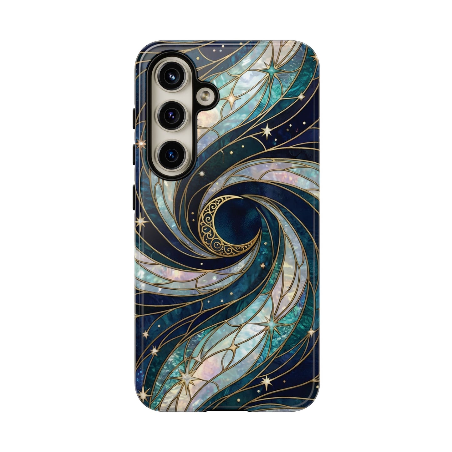 Elegant Navy & Teal Celestial Swirl Phone Case