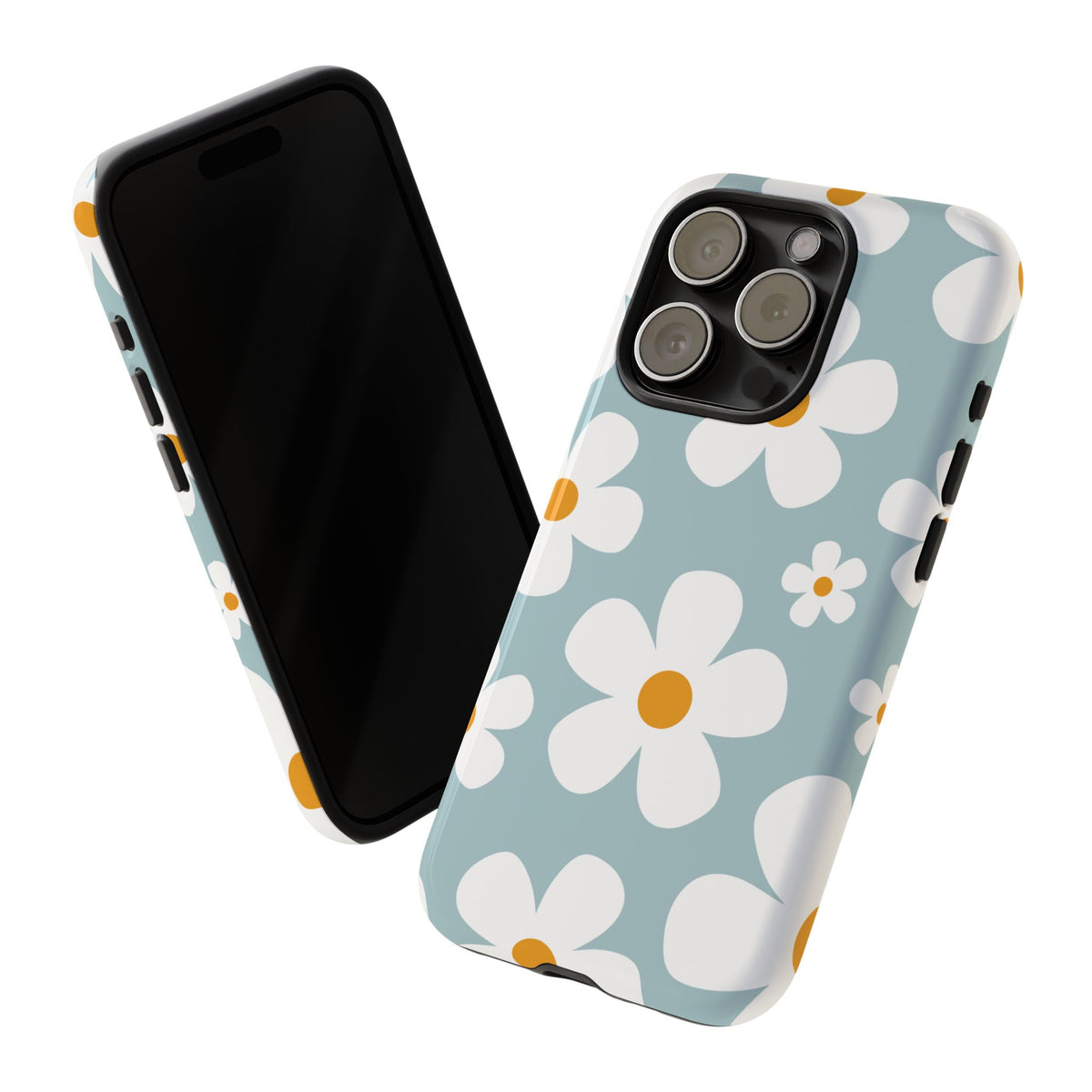 Cute Blue Daisy Pattern Phone Case - Blue Phone Case