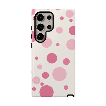 Phone Case - ’Bold White with Pink Dot Pattern’ Phone Case