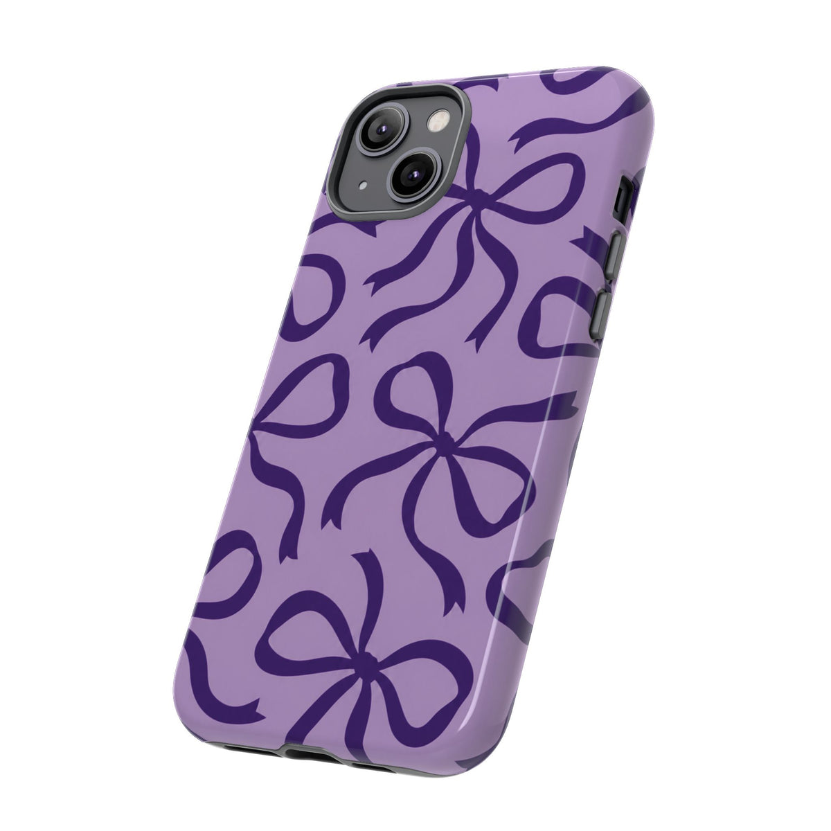 Bold Lilac and Deep Purple Bow Pattern Phone Case