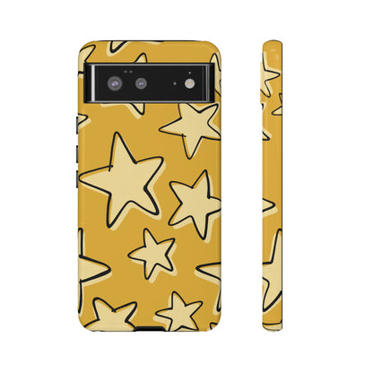 Golden Yellow Doodle Star Phone Case