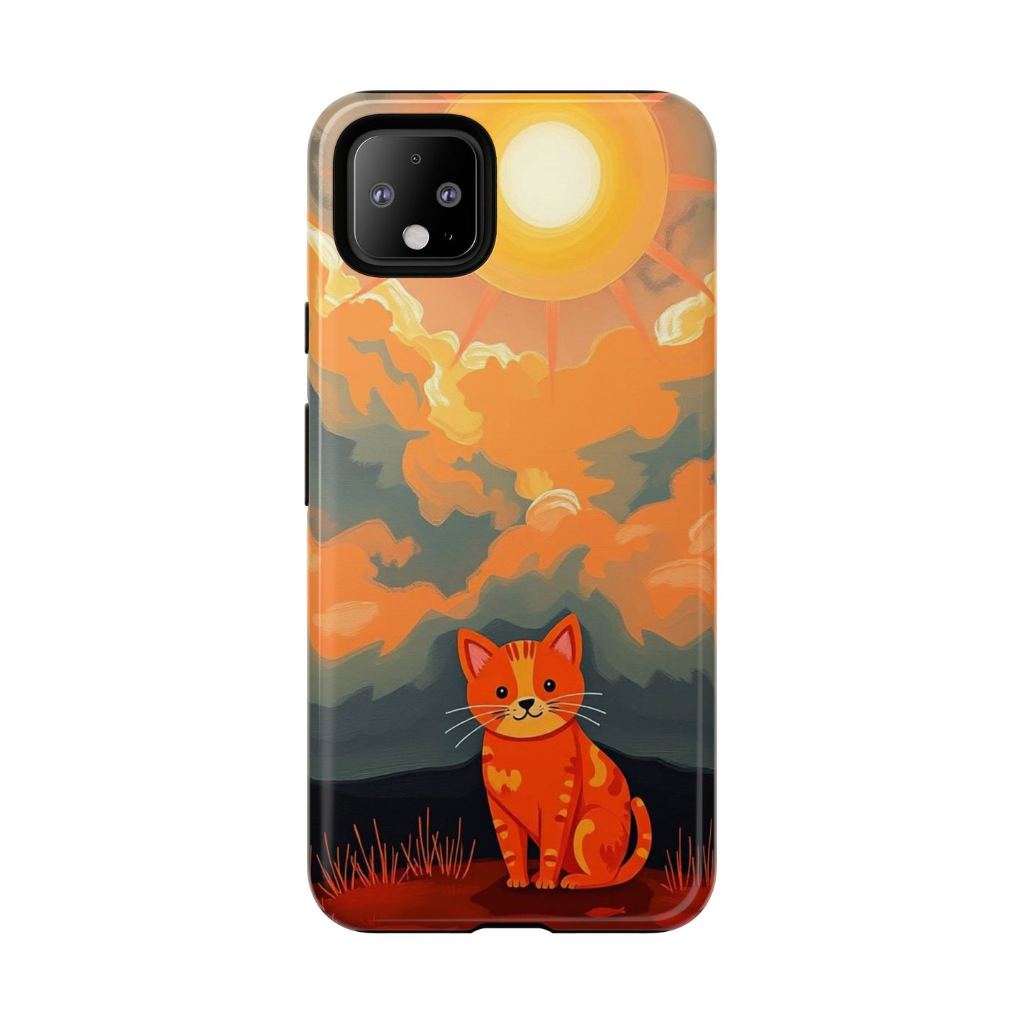 Acrylic Painting Style Cat Design Phone Case