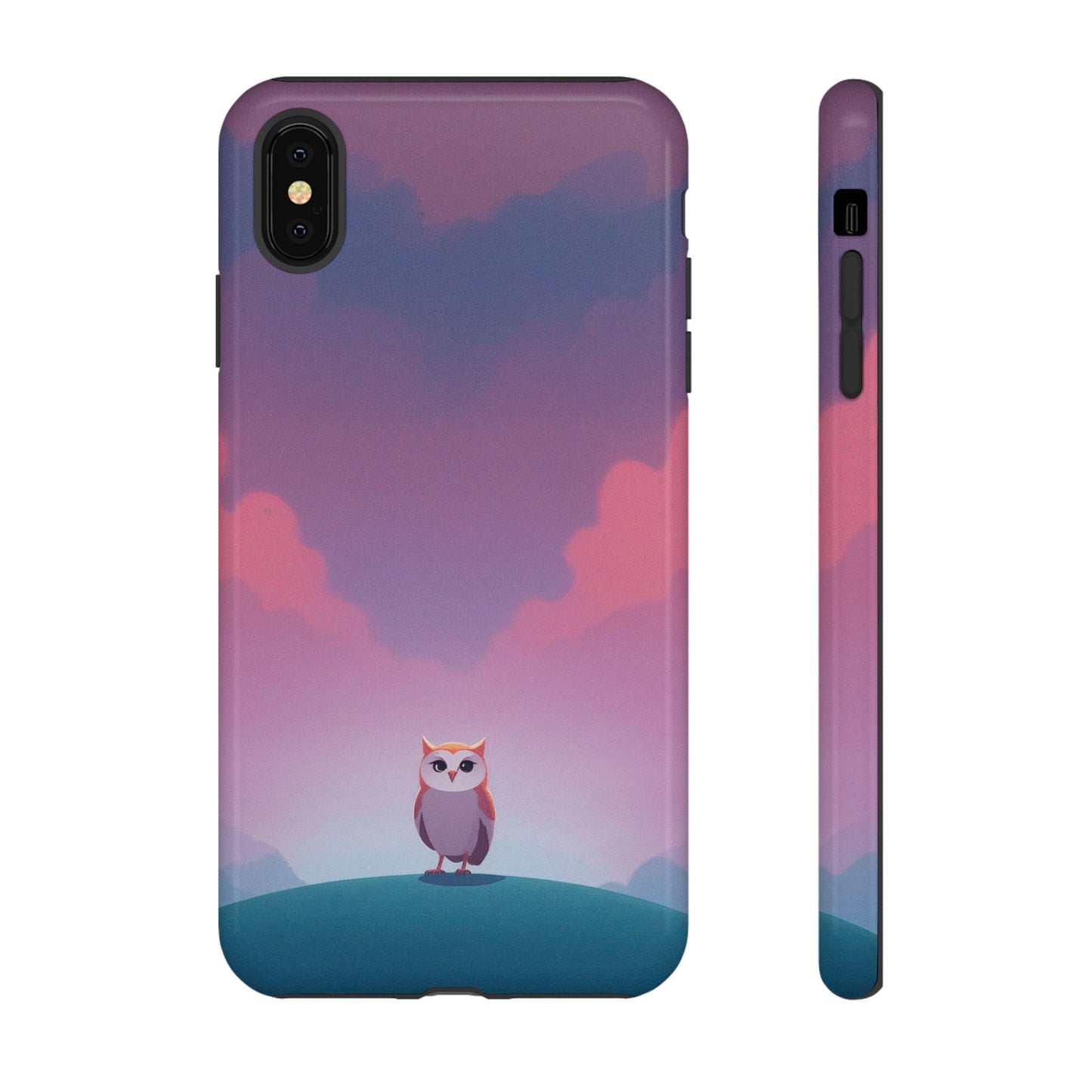 iPhone XS MAX / Glossy Phone Case - Watercolour Owl & Cloud Design Phone Case