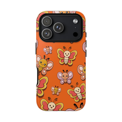 iPhone 17 Pro / Glossy Phone Case - Orange Butterfly Sticker Design Phone Case