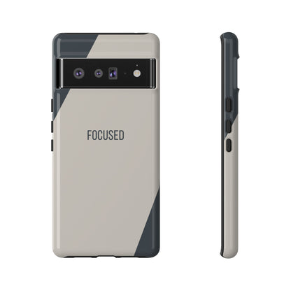 Google Pixel 6 Pro / Glossy Phone Case - Sassy Statement Case ’Focused’ in Beige & Blue