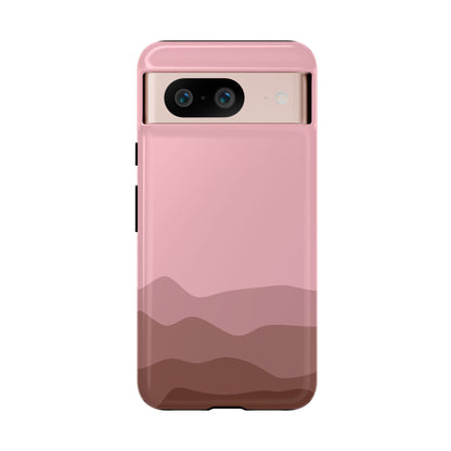 Pink Abstract Waves Protective Phone Case - Pink Phone Case - Google Pixel 8 / Glossy