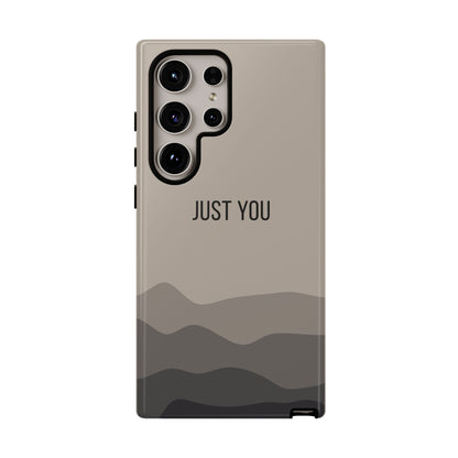 Samsung Galaxy S24 Ultra / Glossy Phone Case - Minimalist Beige Waves ’Just You’ Statement Phone Case