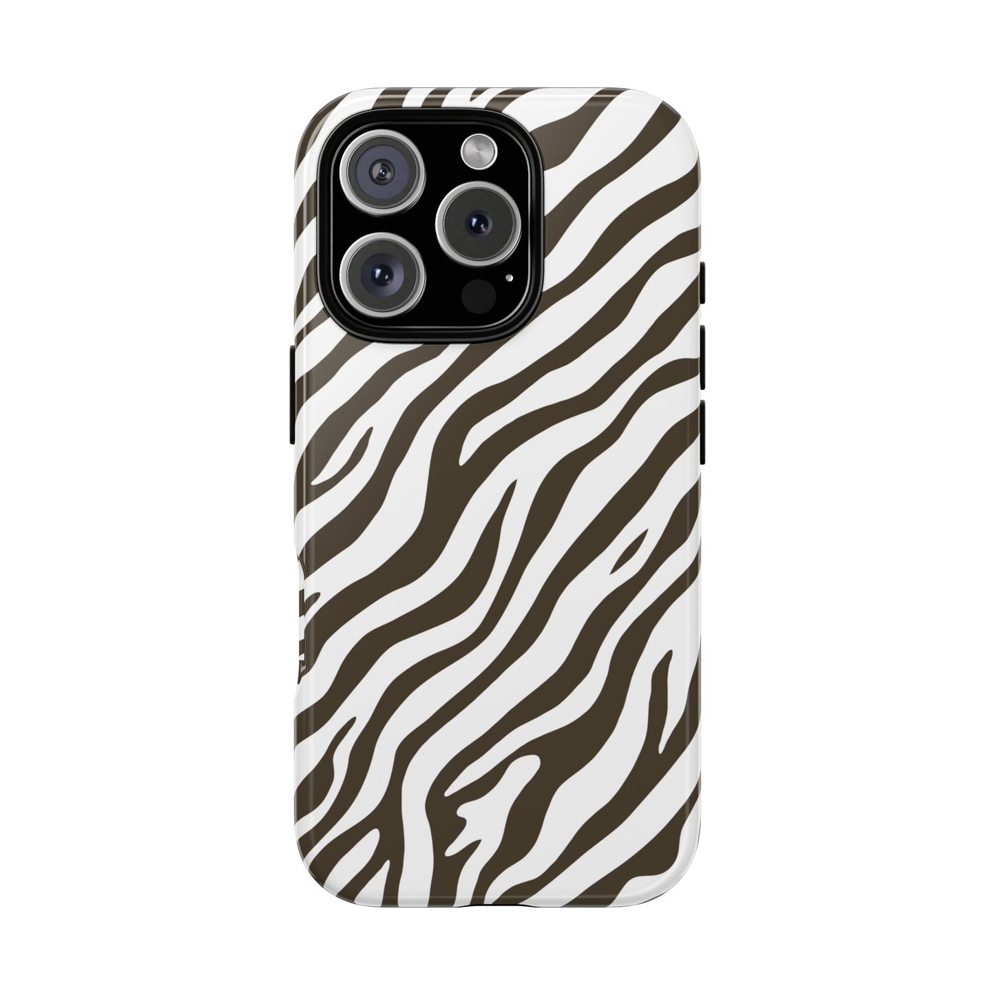 Stylish Mocha Zebra Print Phone Case