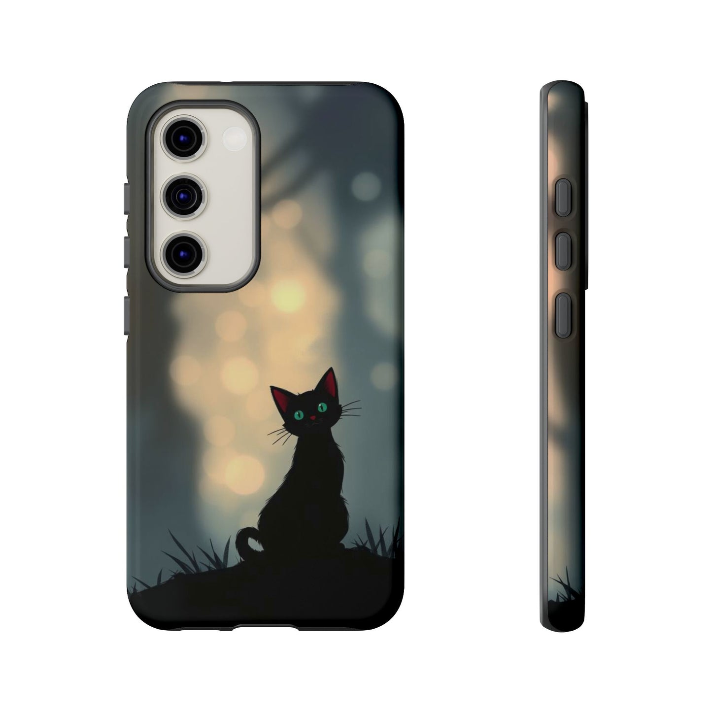 Samsung Galaxy S23 / Glossy Phone Case - Gothic Cat Design Phone Case