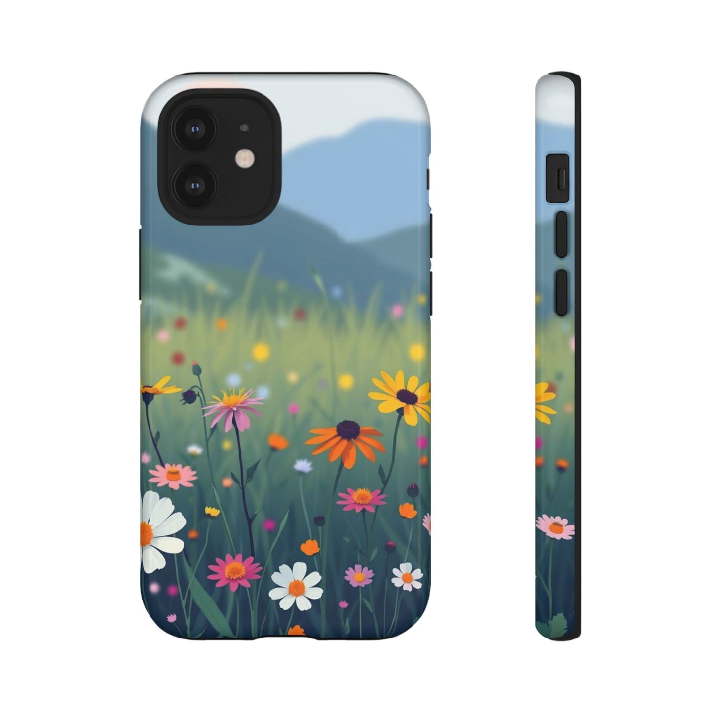iPhone 12 Mini / Glossy Phone Case - Vibrant Meadow Design Phone Case