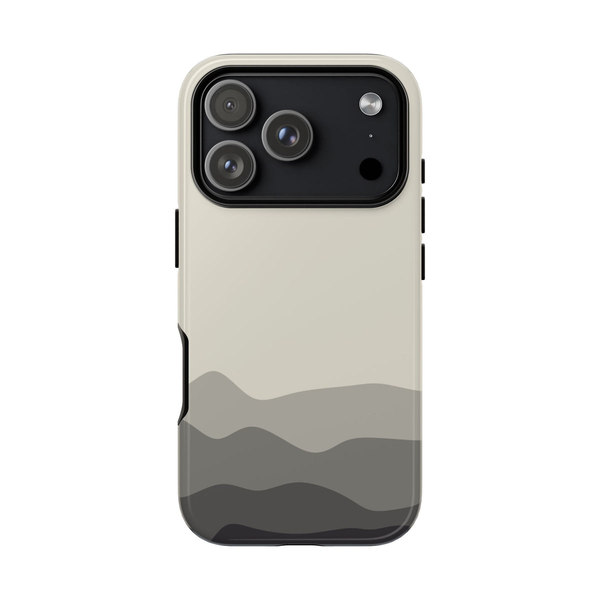 Ivory Abstract Waves Protective Phone Case - White Phone Case - iPhone 17 Pro / Glossy