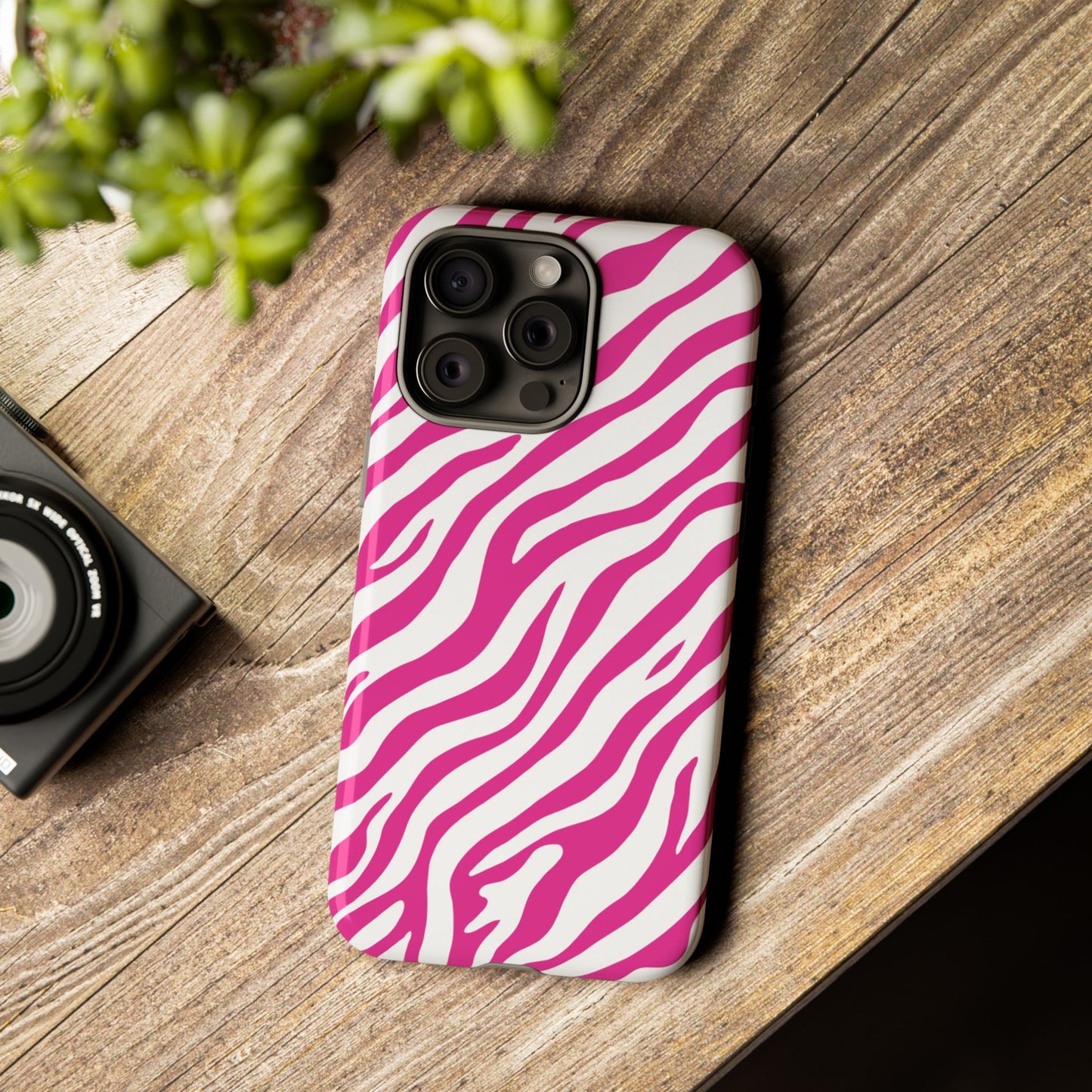 Stylish Hot Pink Zebra Print Phone Case