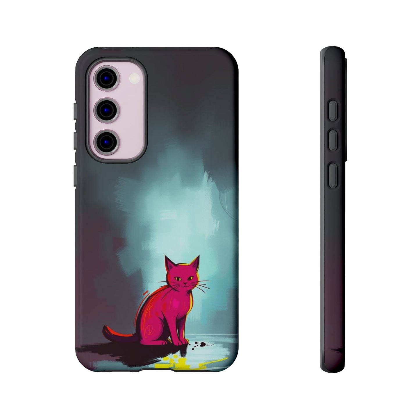 Samsung Galaxy S23 Plus / Glossy Phone Case - Pop Art Moody Cat Design Phone Case