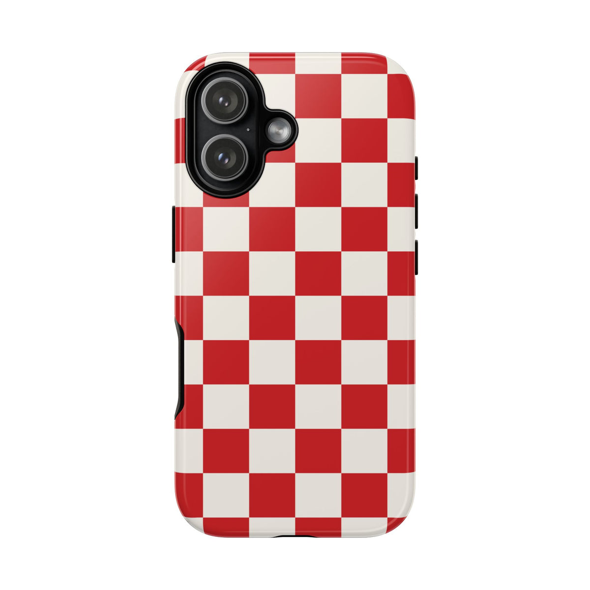 Red Checked Pattern Phone Case - Red Phone Case - iPhone 17 / Glossy