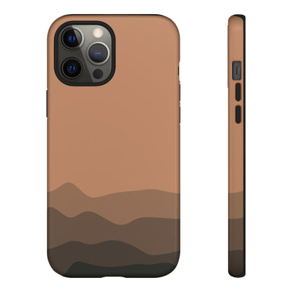 Brown Abstract Waves Protective Phone Case - Orange Phone Case - iPhone 12 Pro Max / Glossy