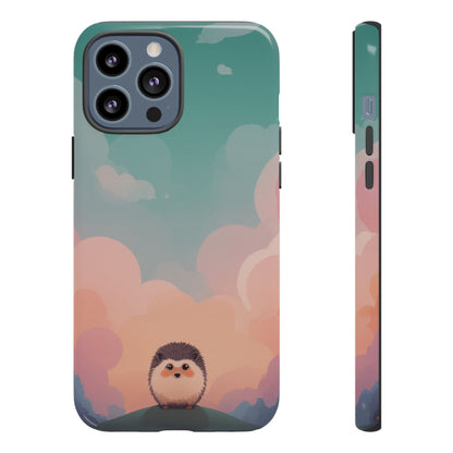 iPhone 13 Pro Max / Glossy Phone Case - Cute Hedgehog & Cloud Design Phone Case