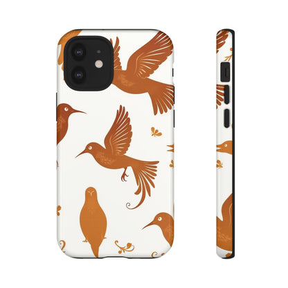 iPhone 12 Mini / Glossy Phone Case - Abstract Bird Pattern Phone Case