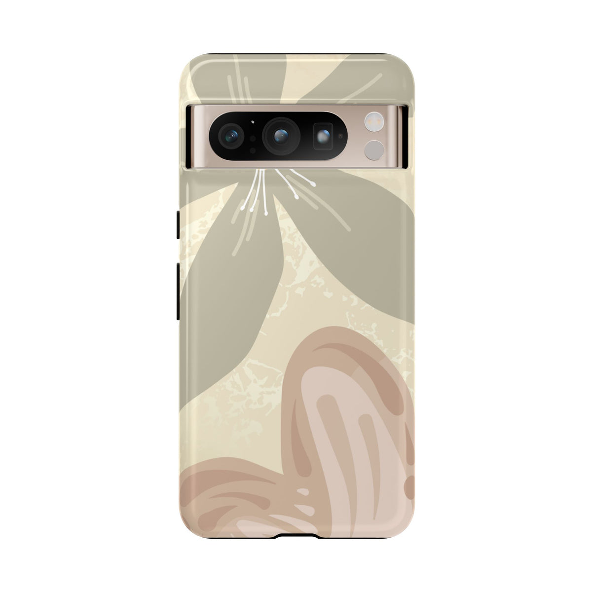 Hibiscus Heart Pattern Phone Case - Beige Phone Case - Google Pixel 8 Pro / Glossy