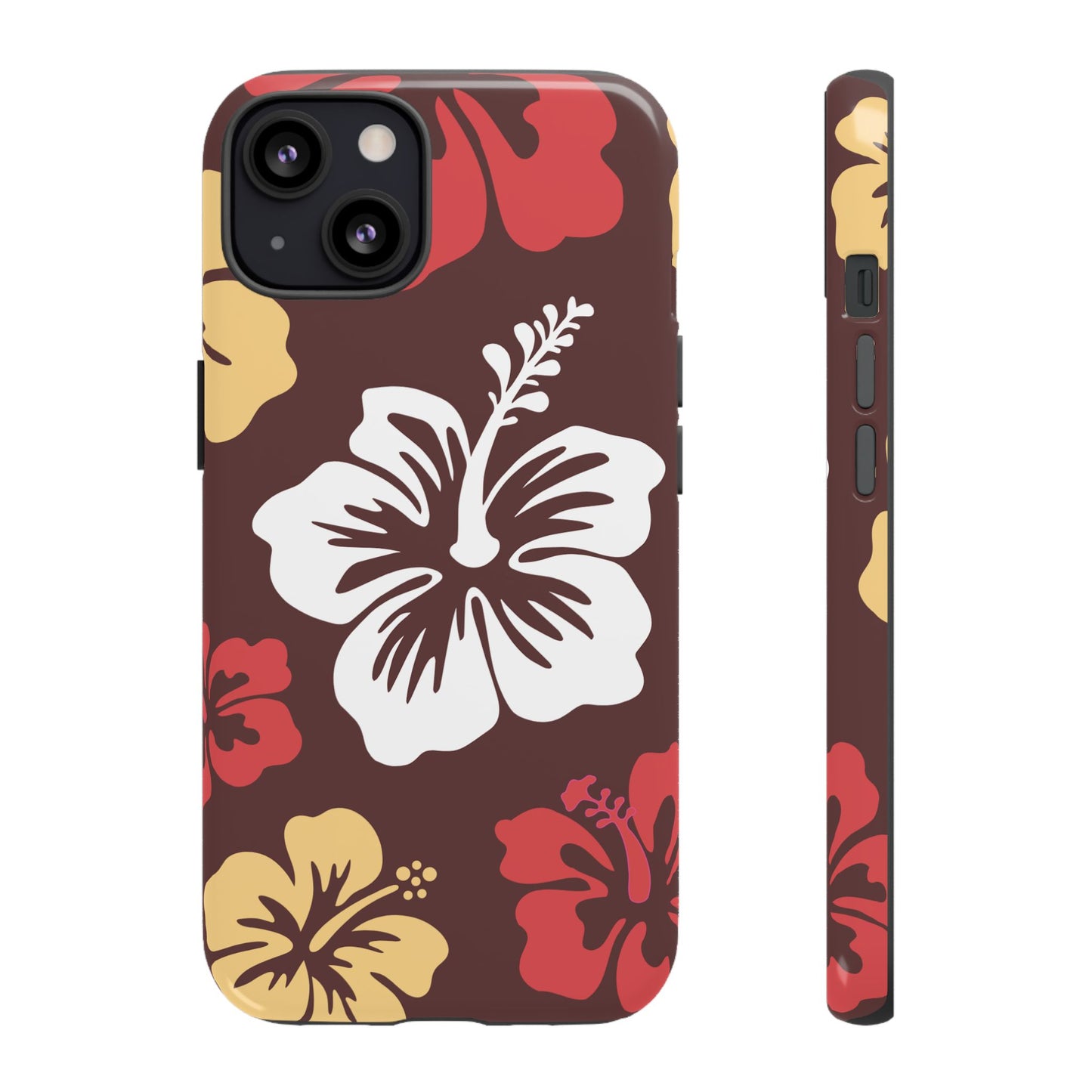 iPhone 13 / Glossy Phone Case - ’Hibiscus Retro Pattern #2’ Phone Case