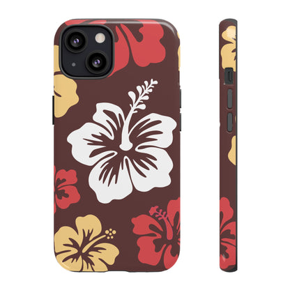 iPhone 13 / Glossy Phone Case - ’Hibiscus Retro Pattern #2’ Phone Case