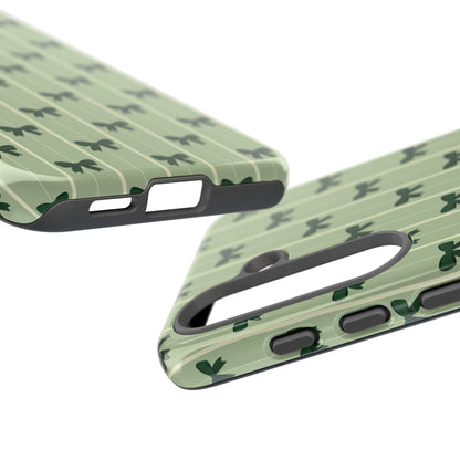 Retro Forest Green Bow Pattern Phone Case