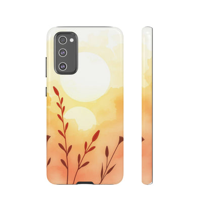 Samsung Galaxy S20 FE / Glossy Phone Case - Watercolour Wildflower & Sun Design Phone Case