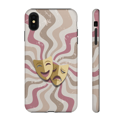Comedy & Tragedy Masks – Pink Minimal Retro Wave Phone Case - Pink Phone Case - iPhone XS MAX / Glossy