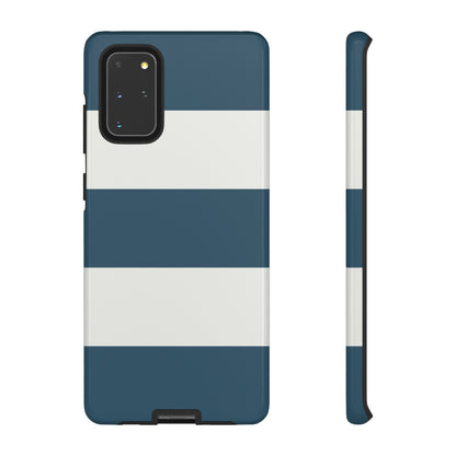 Blue & White Horizontal Stripe Pattern Phone Case - Blue Phone Case - Samsung Galaxy S20+ / Glossy