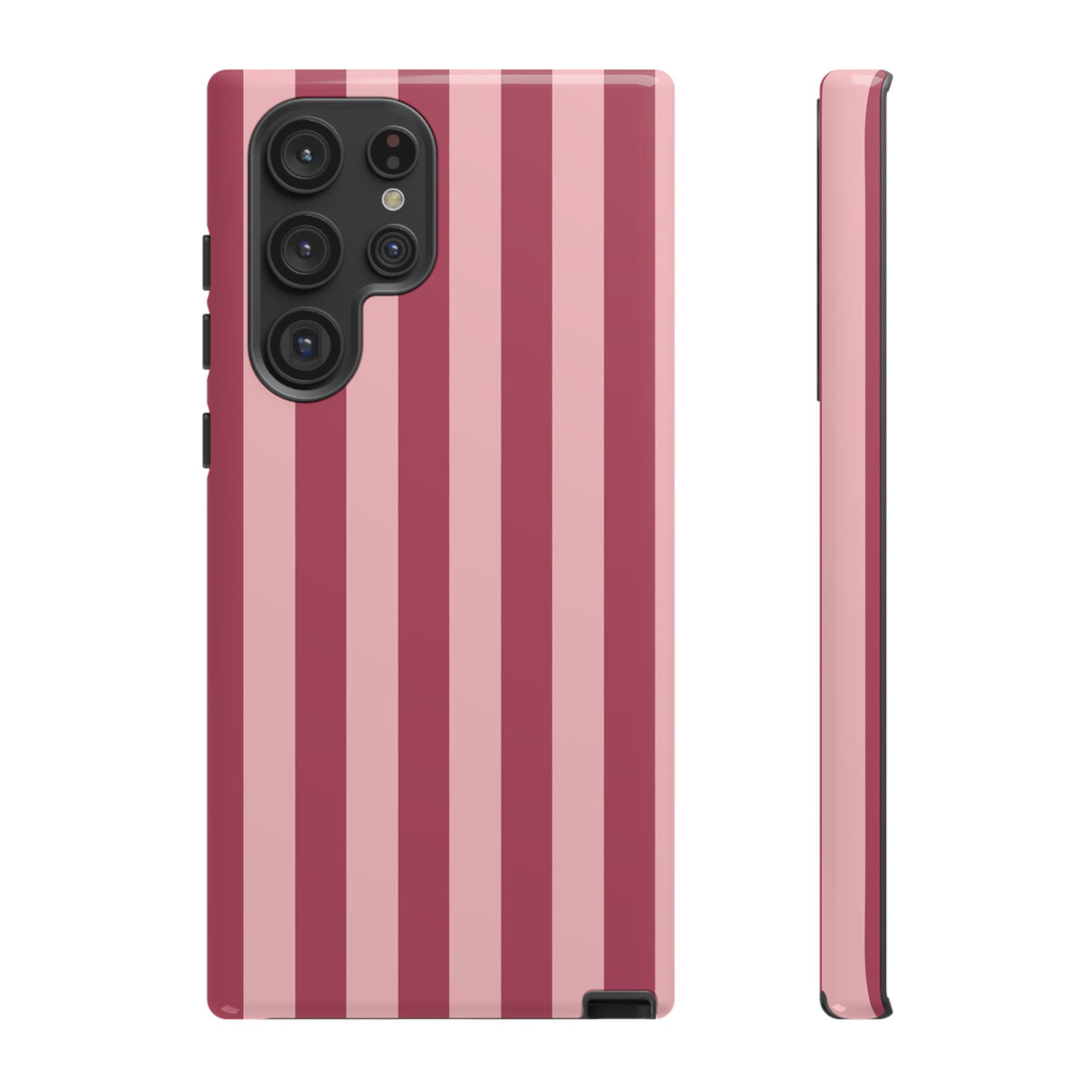 Pink Stripe Pattern Phone Case - Pink Phone Case - Samsung Galaxy S22 Ultra / Glossy