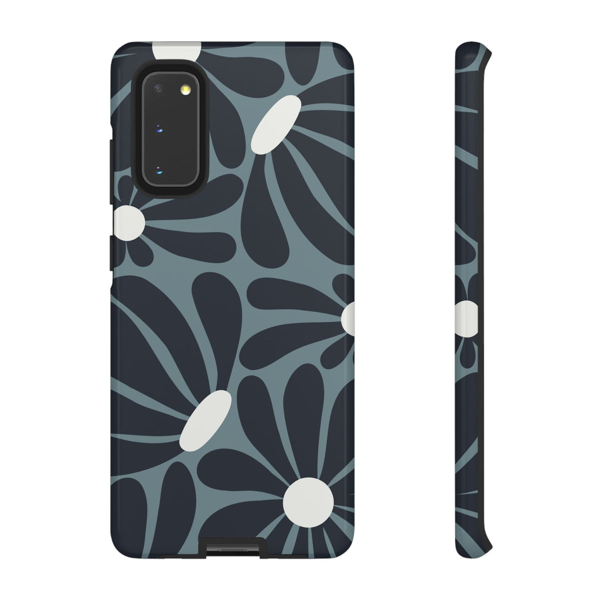 Retro Navy Blue & White Daisy Pattern Phone Case - Blue Phone Case - Samsung Galaxy S20 / Glossy