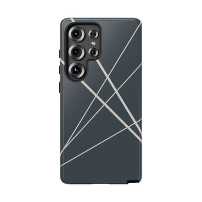 Samsung Galaxy S25 Ultra / Glossy Phone Case - Abstract Blue with Beige Lines Phone Case