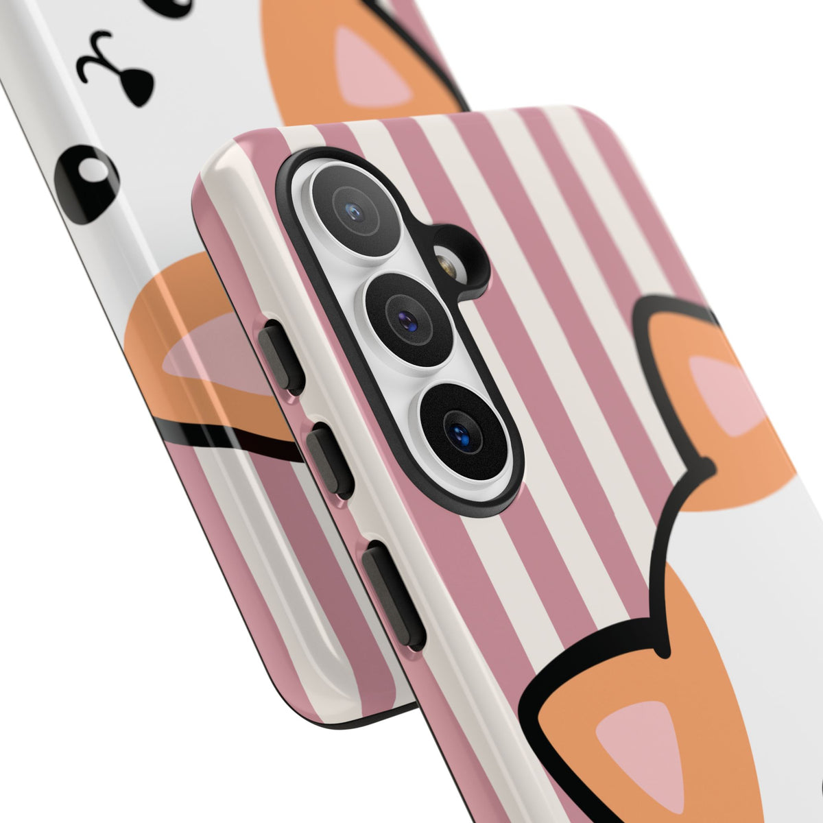 Playful Peakaboo Cat with Pink Stripe Pattern Phone Case - Pink Phone Case