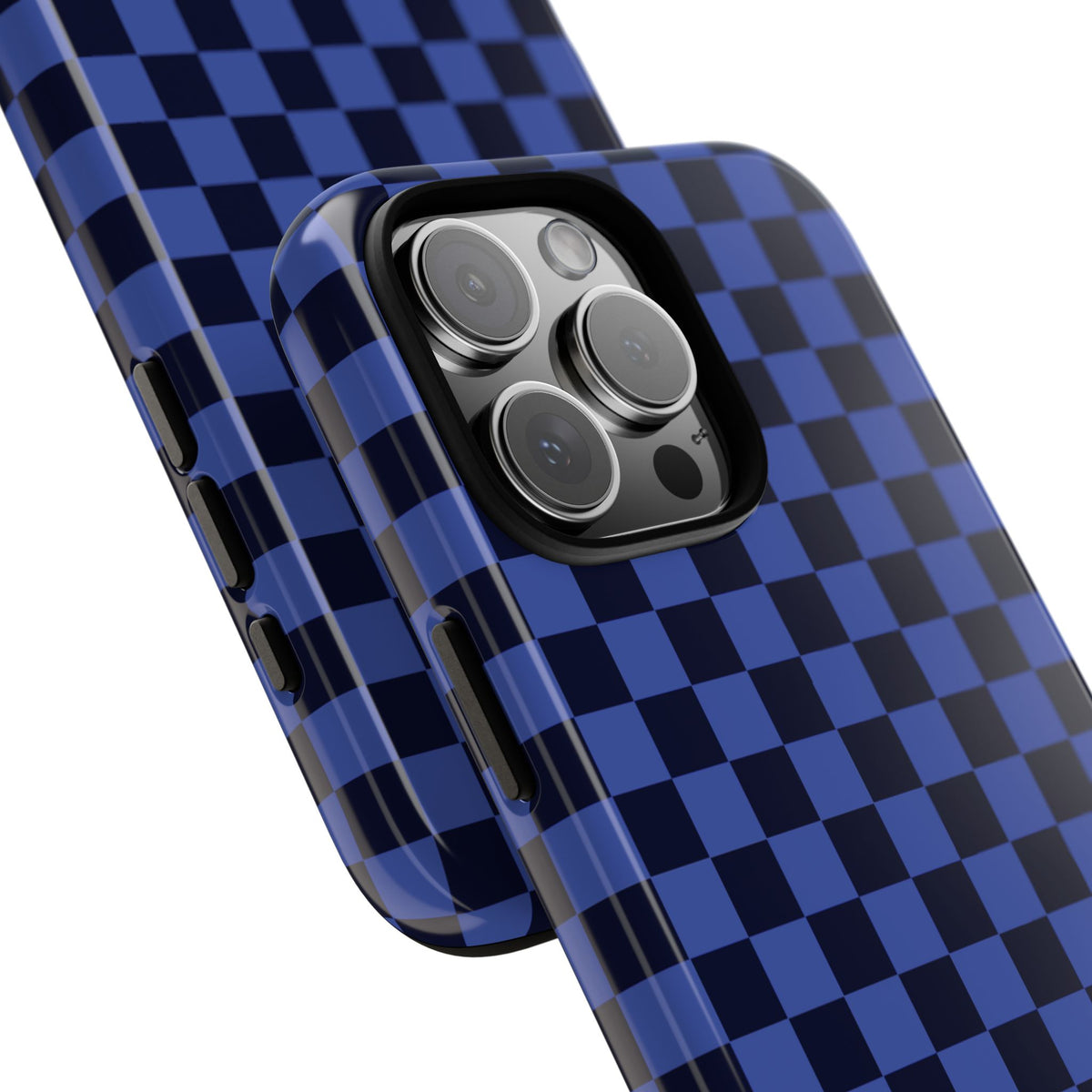Bold Blue Small Checked Pattern Phone Case - Blue Phone Case