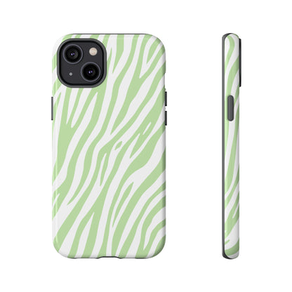 Mint Tiger Print Phone Case